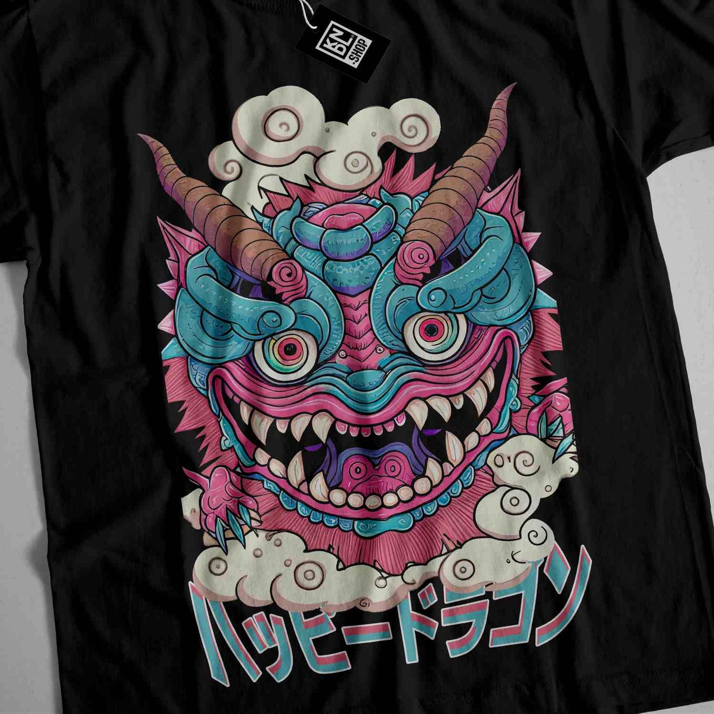 a t - shirt with a dragon design on it