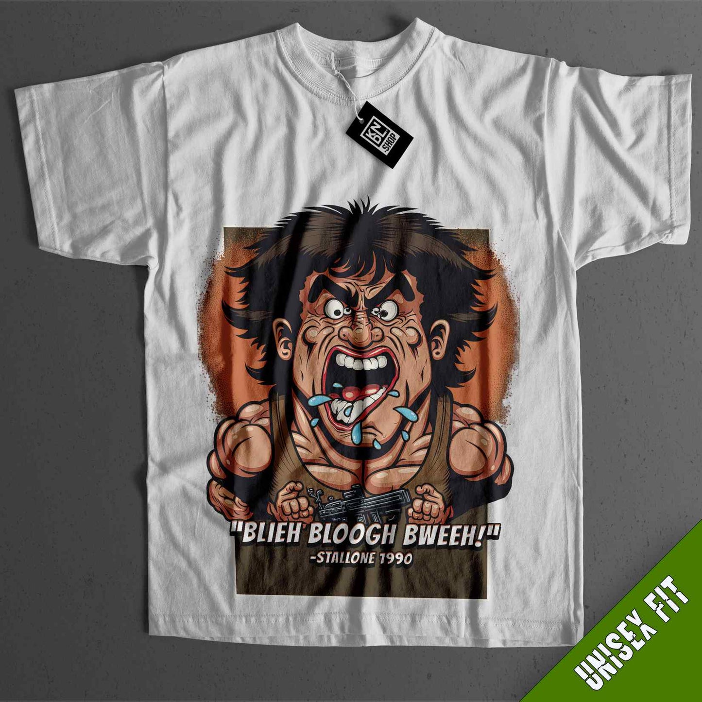 a white t - shirt with an image of a cartoon character on it