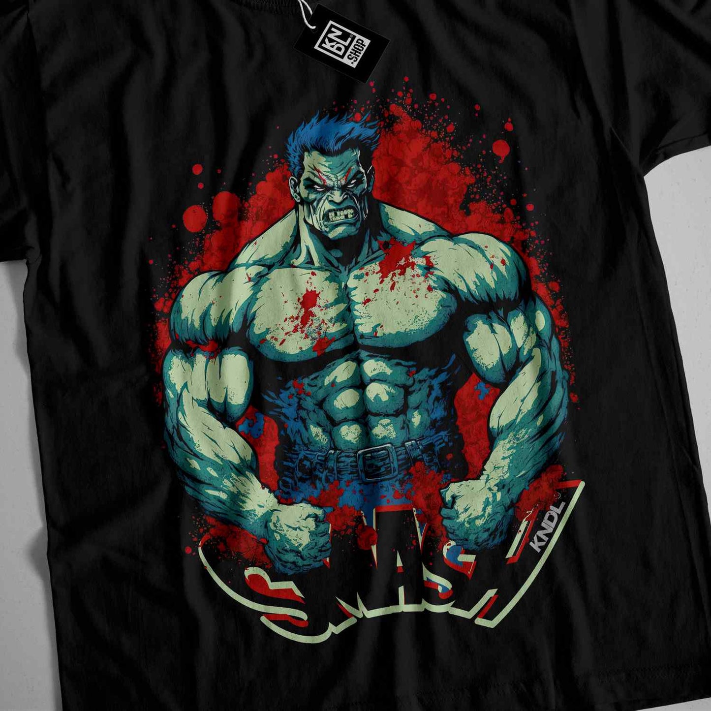 a t - shirt with a picture of a man in the middle of it