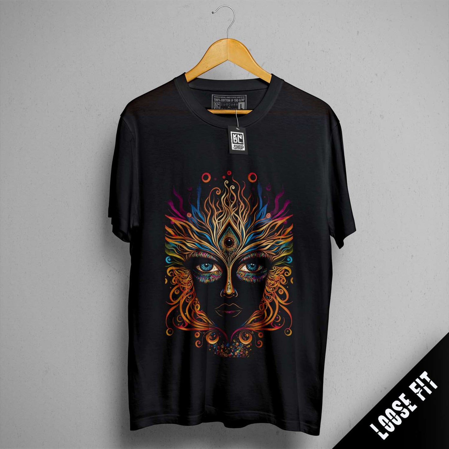 a t - shirt with a woman's face painted on it