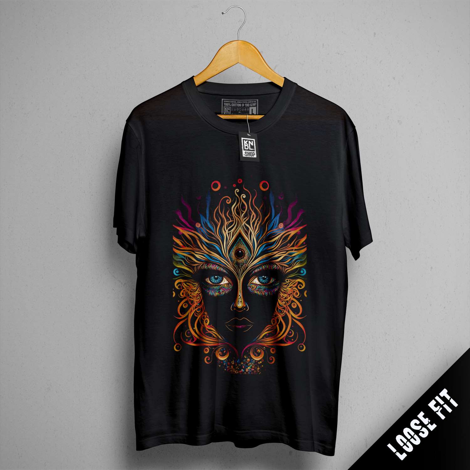 a t - shirt with a woman's face painted on it