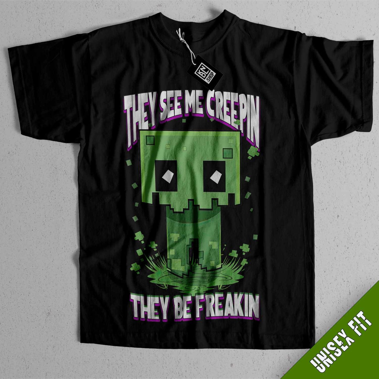 a black t - shirt with the words they see me creepin they be freak