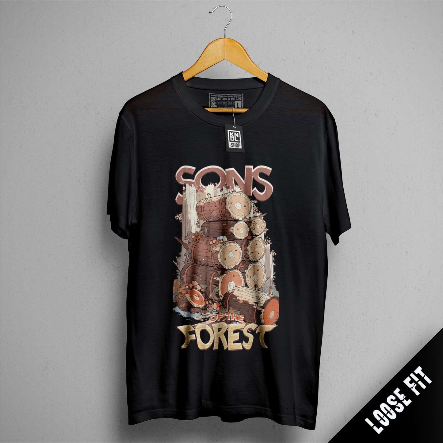 a black t - shirt with a picture of some food on it