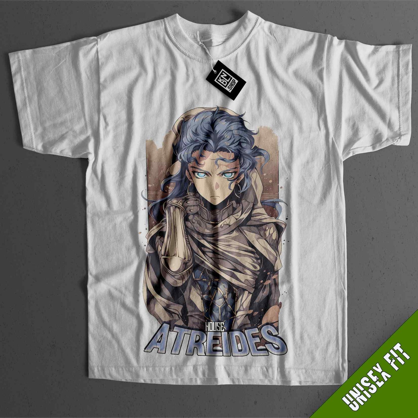 a white t - shirt with an anime character on it