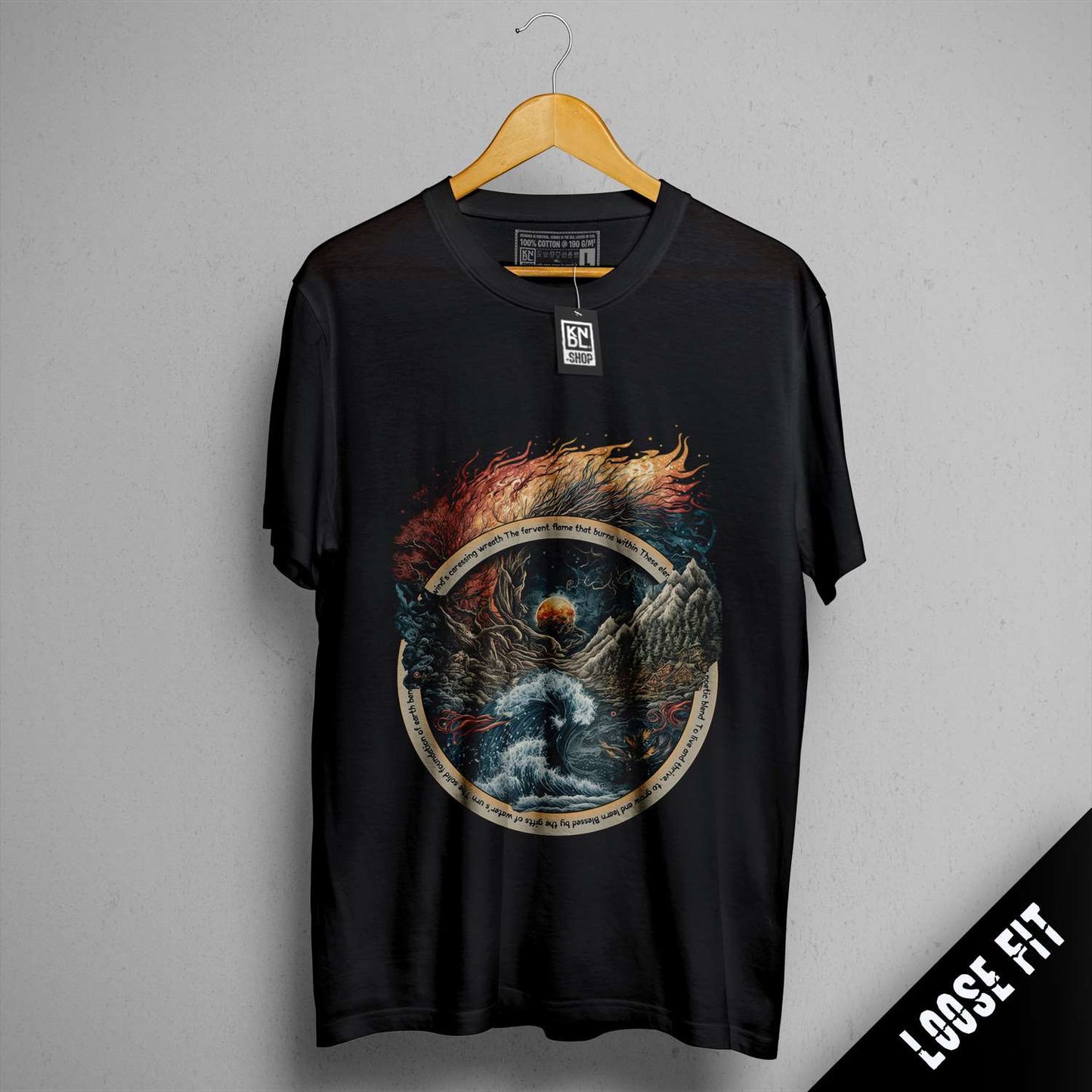 a black t - shirt with a picture of an eagle on it