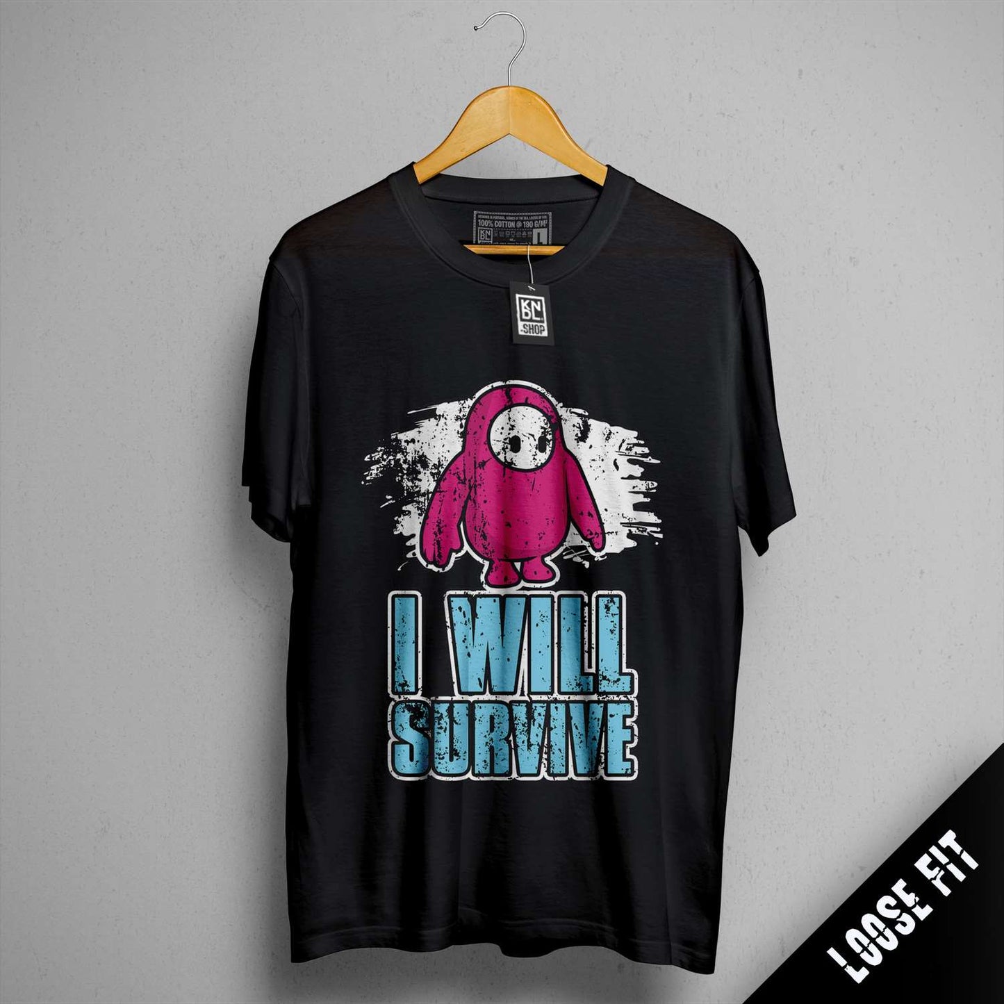 a black t - shirt with a pink owl on it