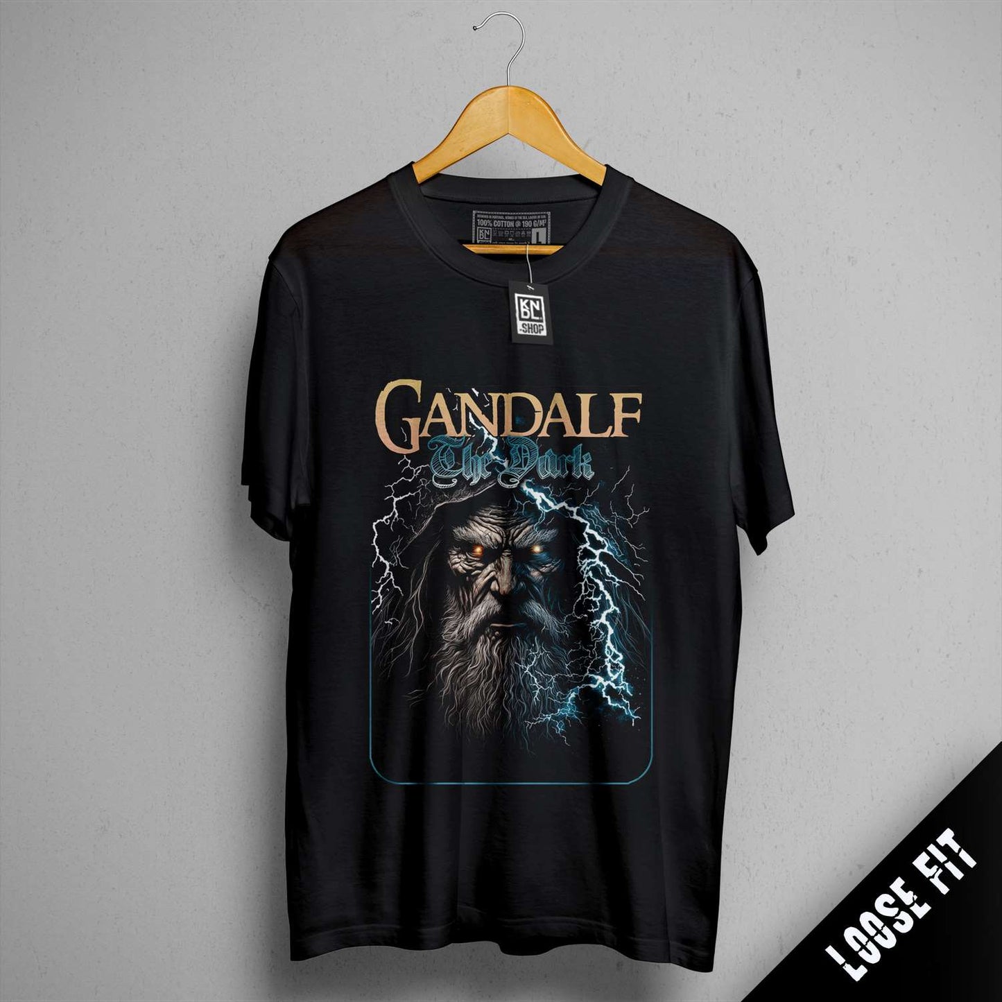 a black t - shirt with a picture of a lion on it