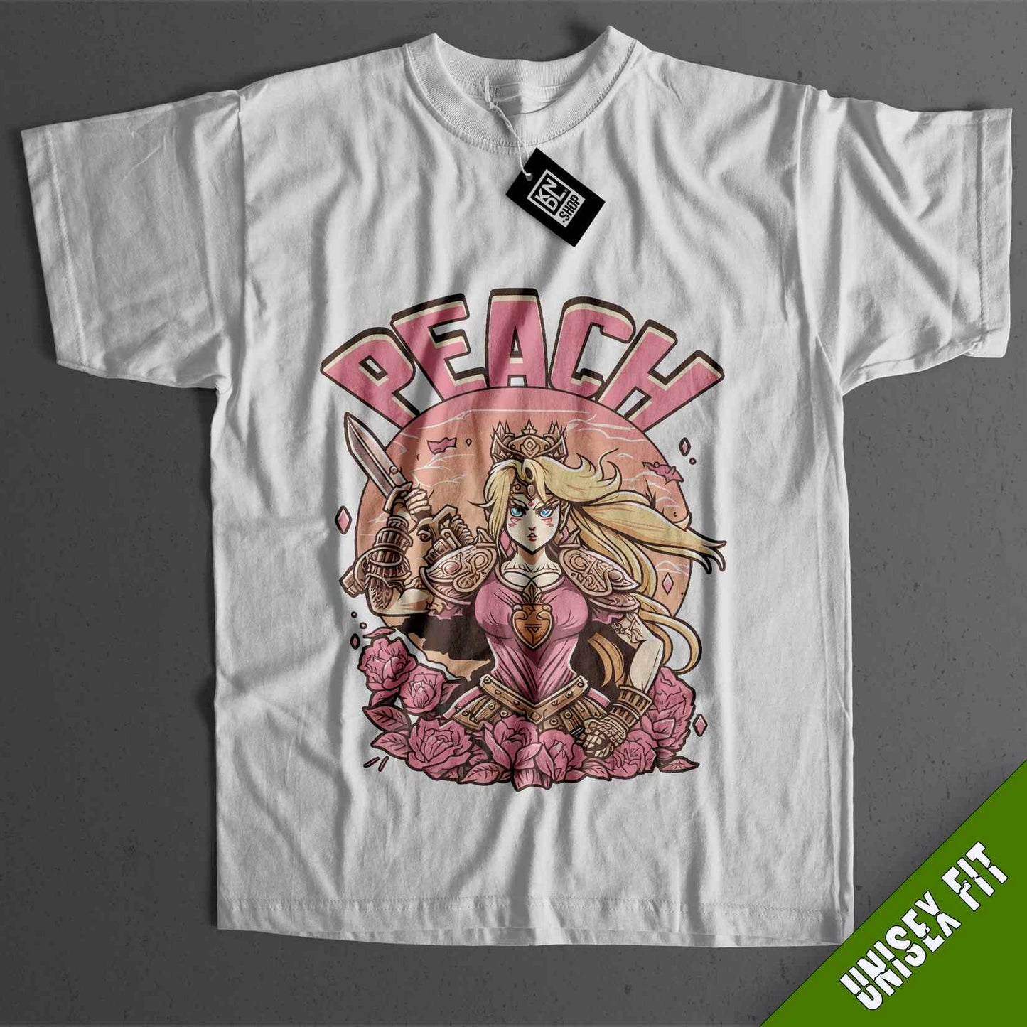 a white t - shirt with a picture of a girl on it