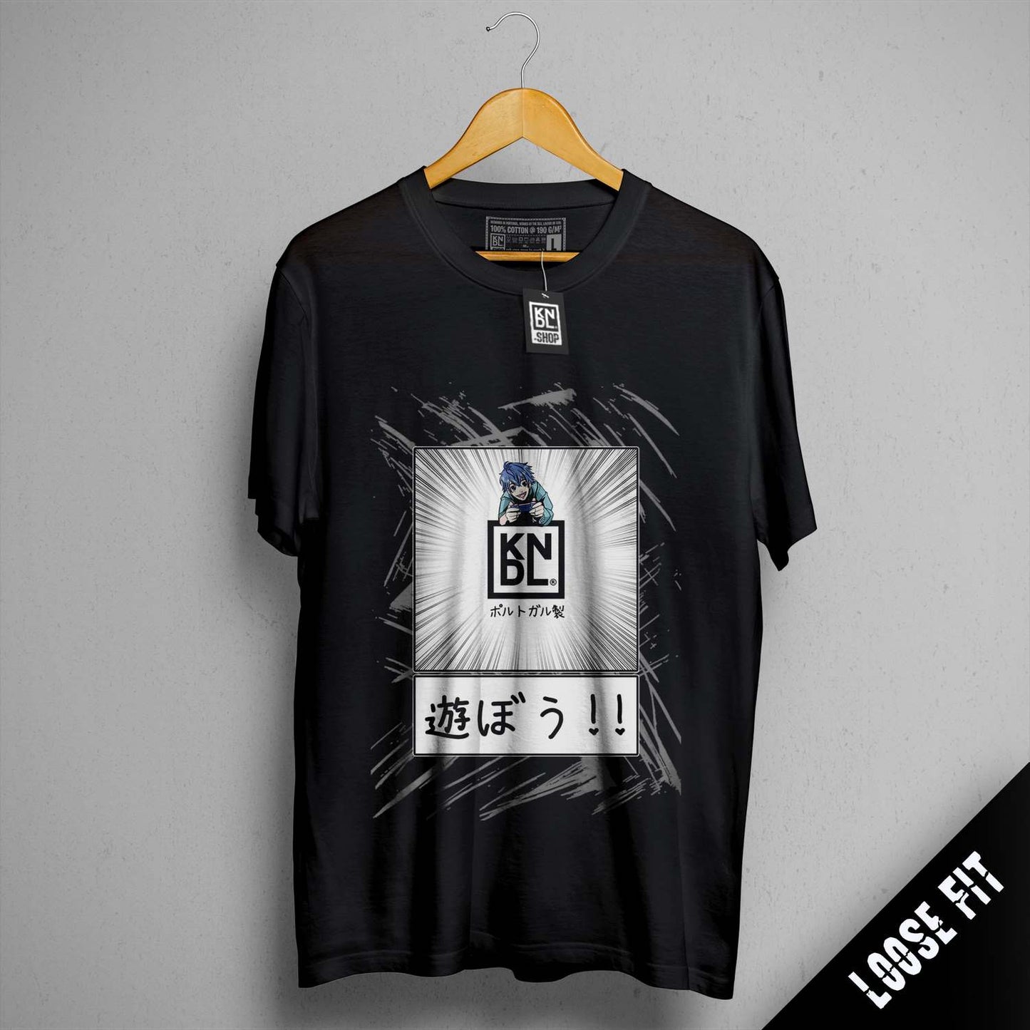 a black tshirt with a picture of a soccer player on it