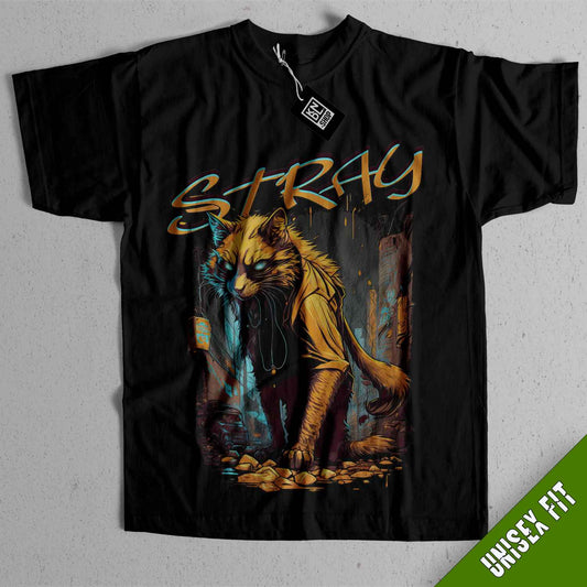 a black shirt with a picture of a wolf on it