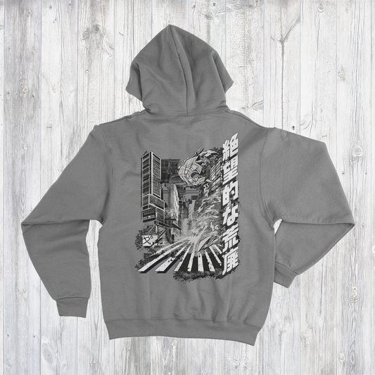 NR 06 | DYSTOPIAN DESOLATION | INSPIRED BY JAPANESE URBAN ART | UNISEX HOODIE SWEATER | KANGAROO POCKETS | CVC