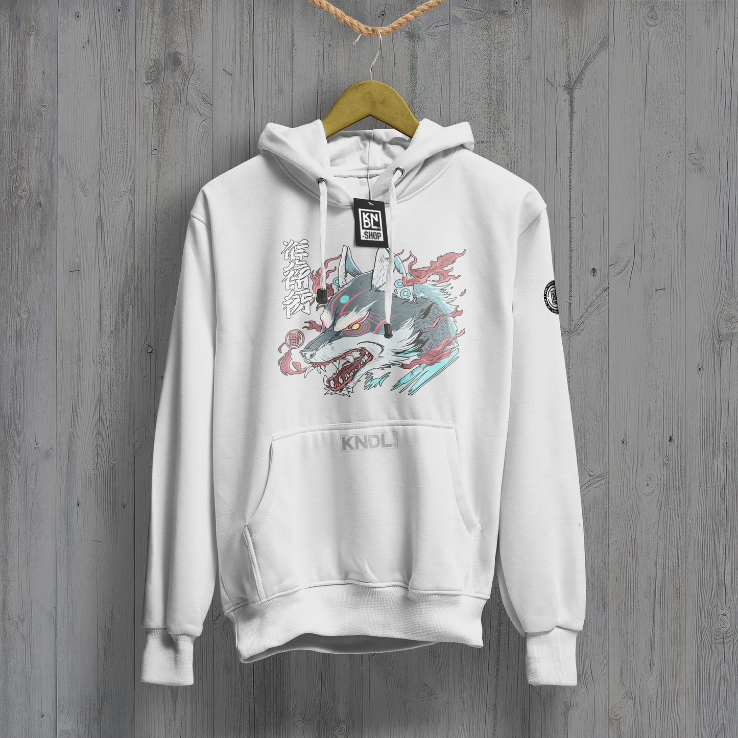 NR 22 | WOLF SPIRIT - ŌKAMI NO SEISHIN | INSPIRED BY JAPANESE ANIME | UNISEX HOODIE SWEATER | KANGAROO POCKETS | CVC