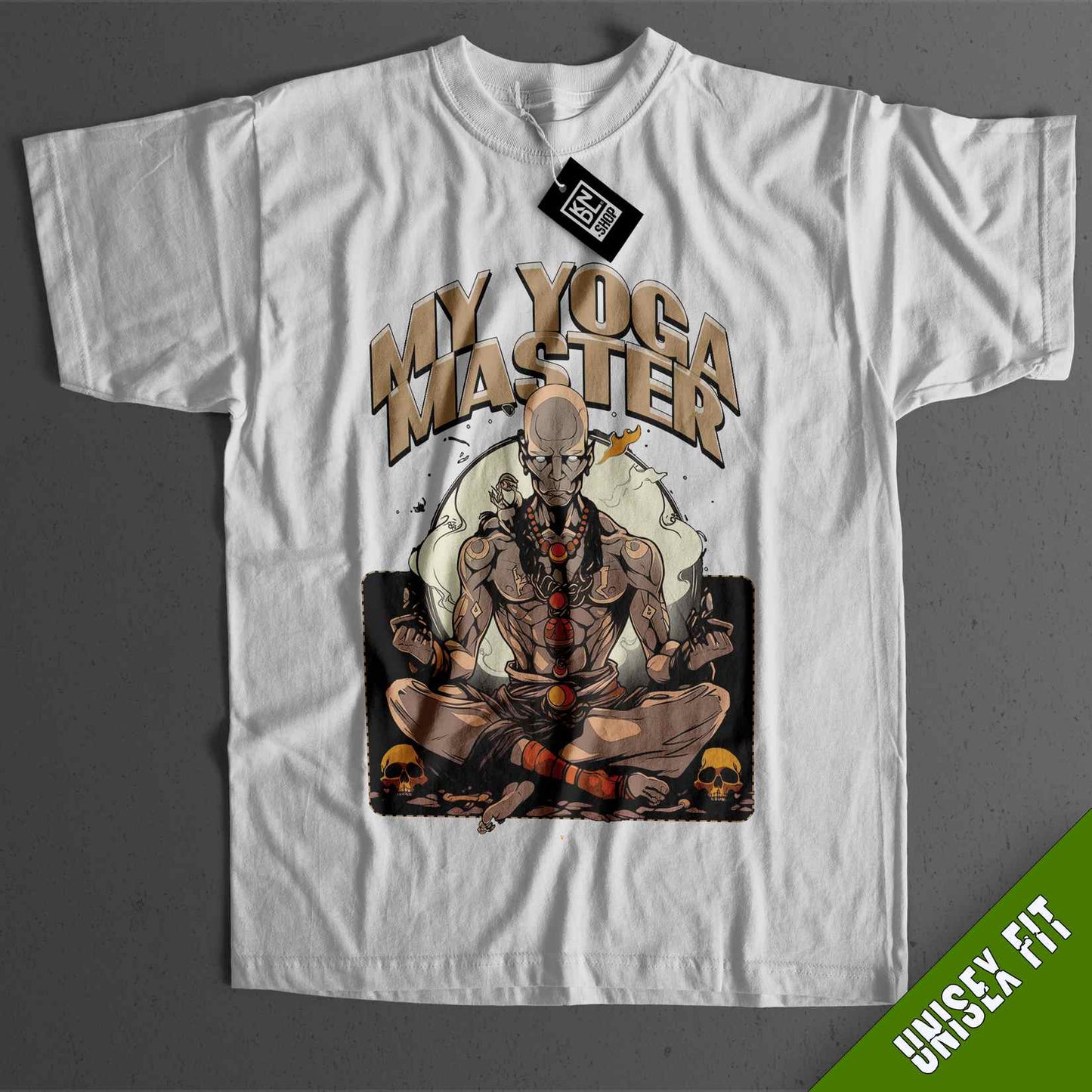 a white t - shirt with a picture of a man on it