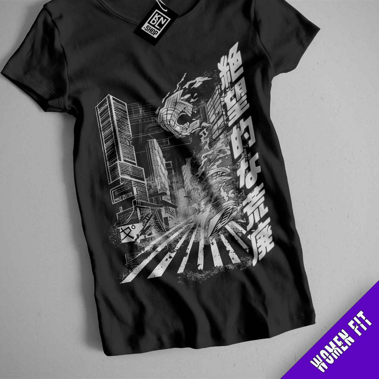 a black t - shirt with a picture of a man on it