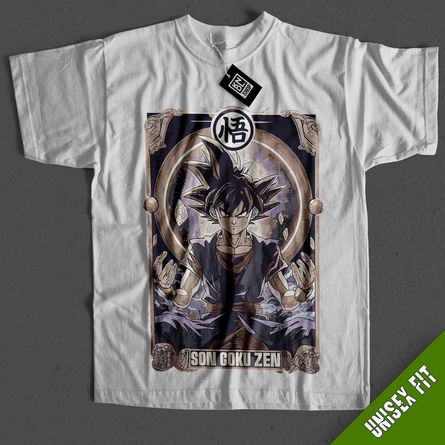 a white t - shirt with a dragon on it