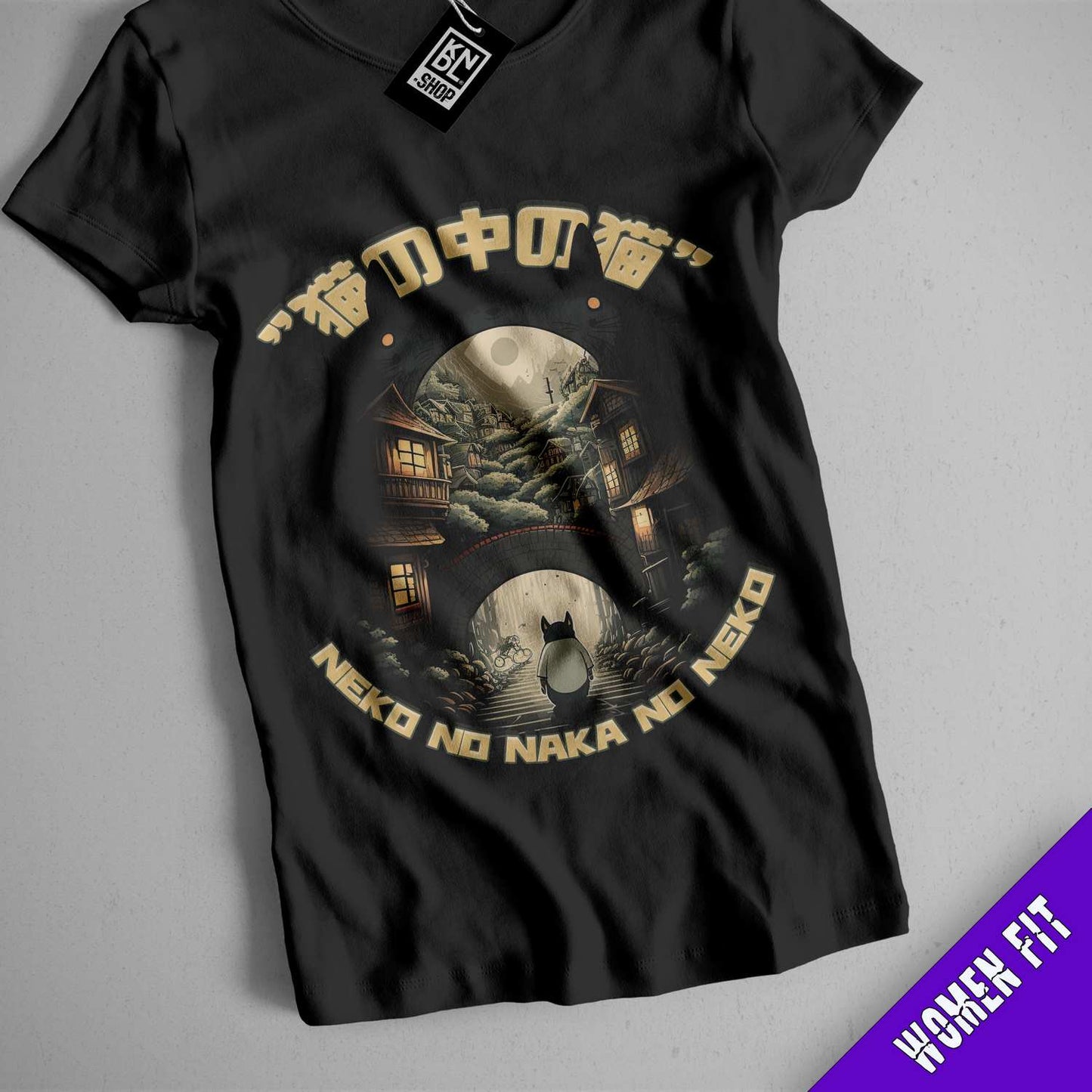 a black t - shirt with a picture of a house on it