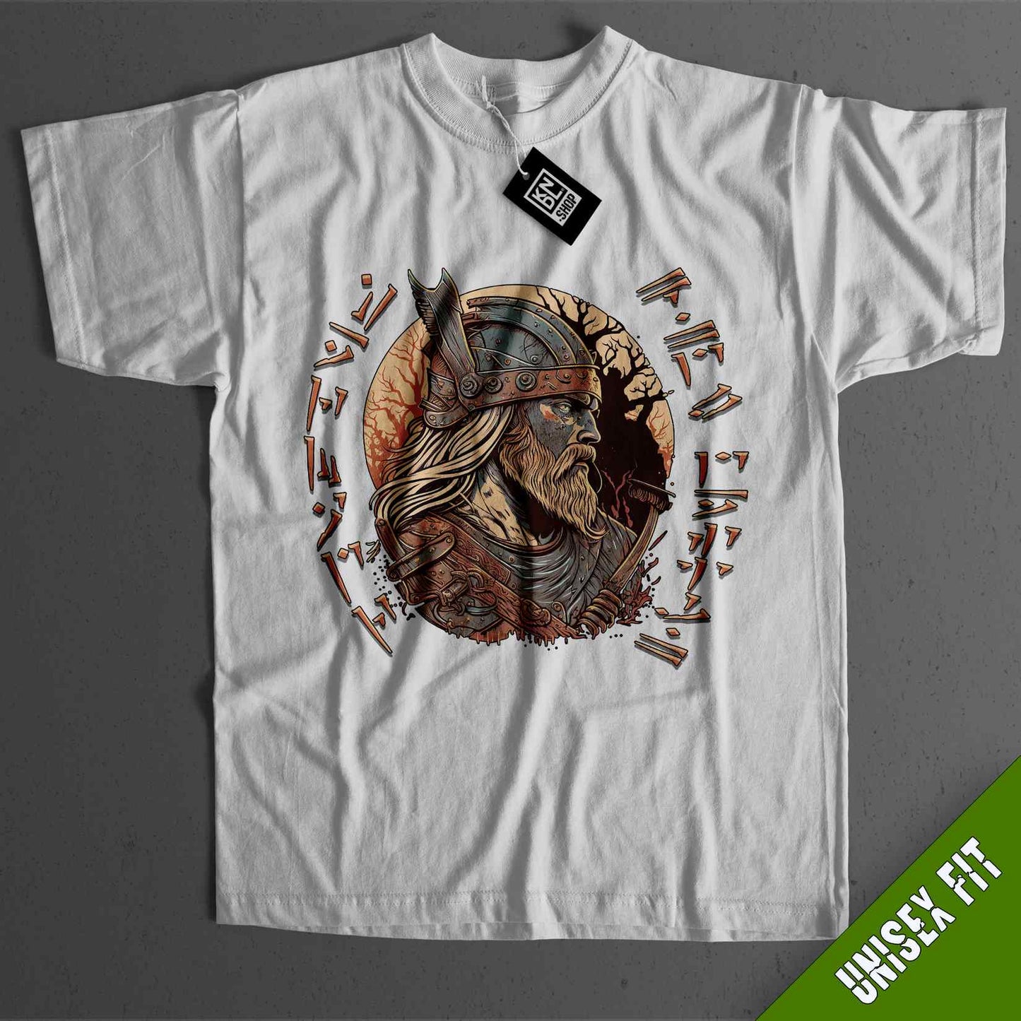 a white t - shirt with a picture of a woman on it