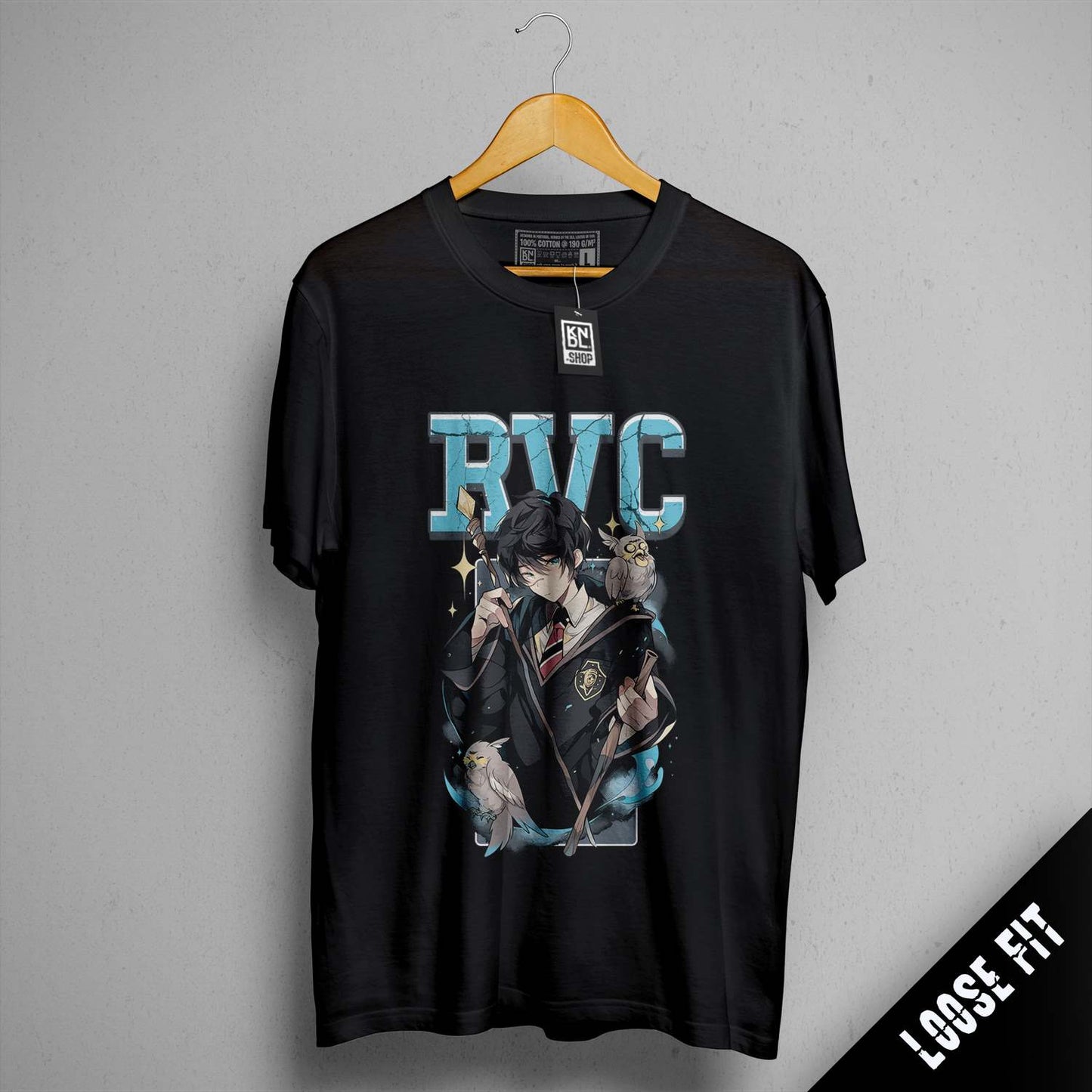 a black tshirt with a picture of two people on it