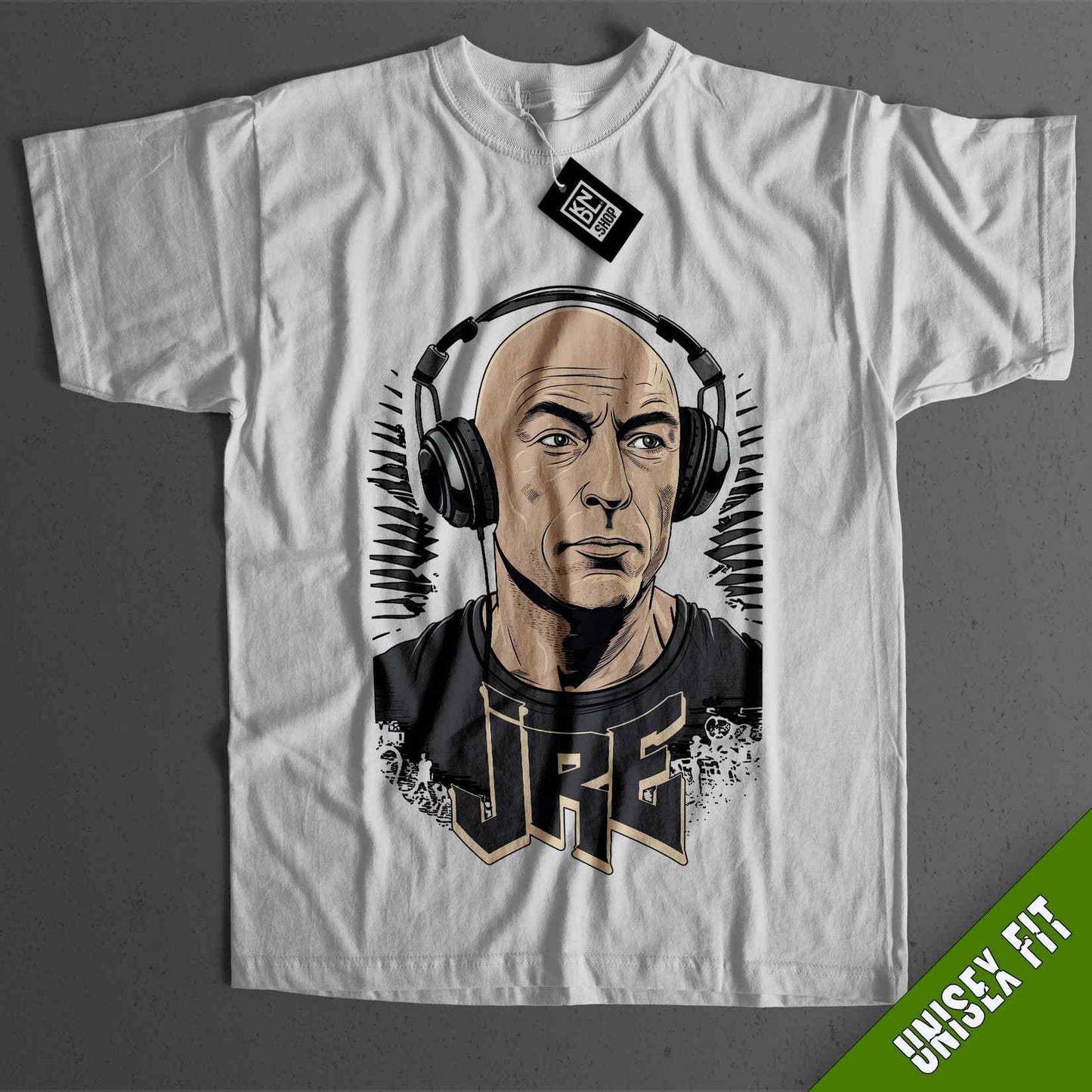 a t - shirt with an image of a man wearing headphones