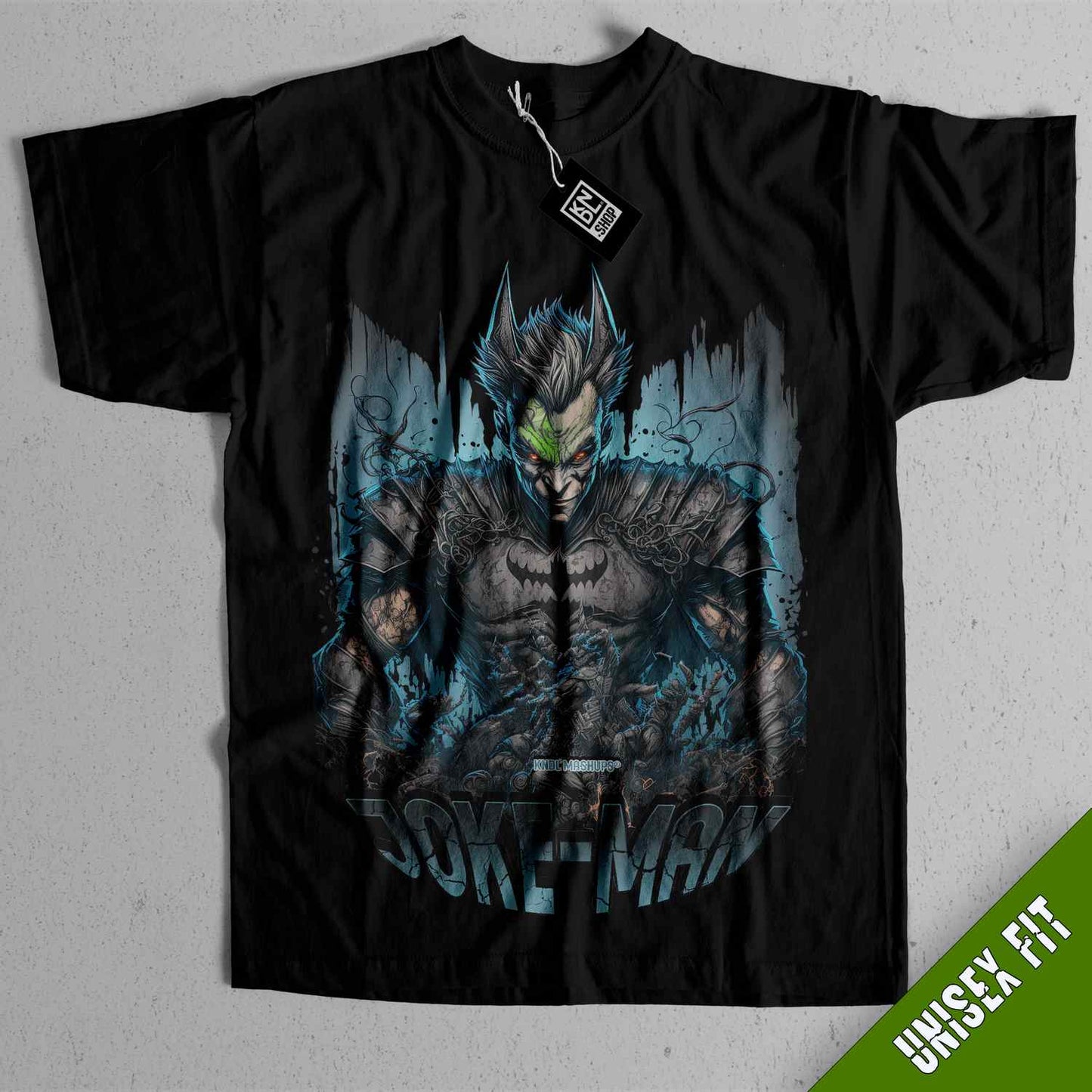 a black t - shirt with an image of a demon on it
