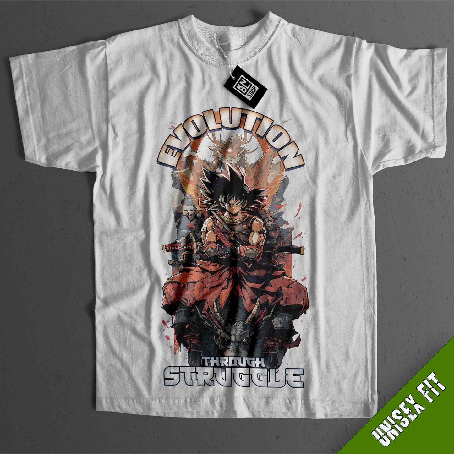 a white shirt with a picture of a character on it