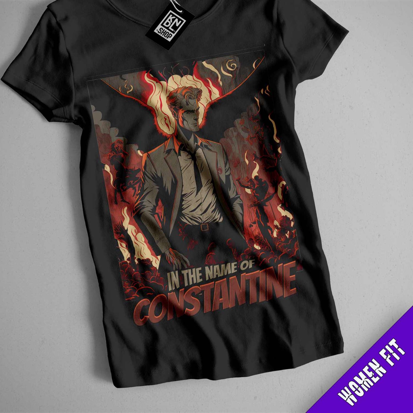 a black t - shirt with a picture of a man in the middle of a