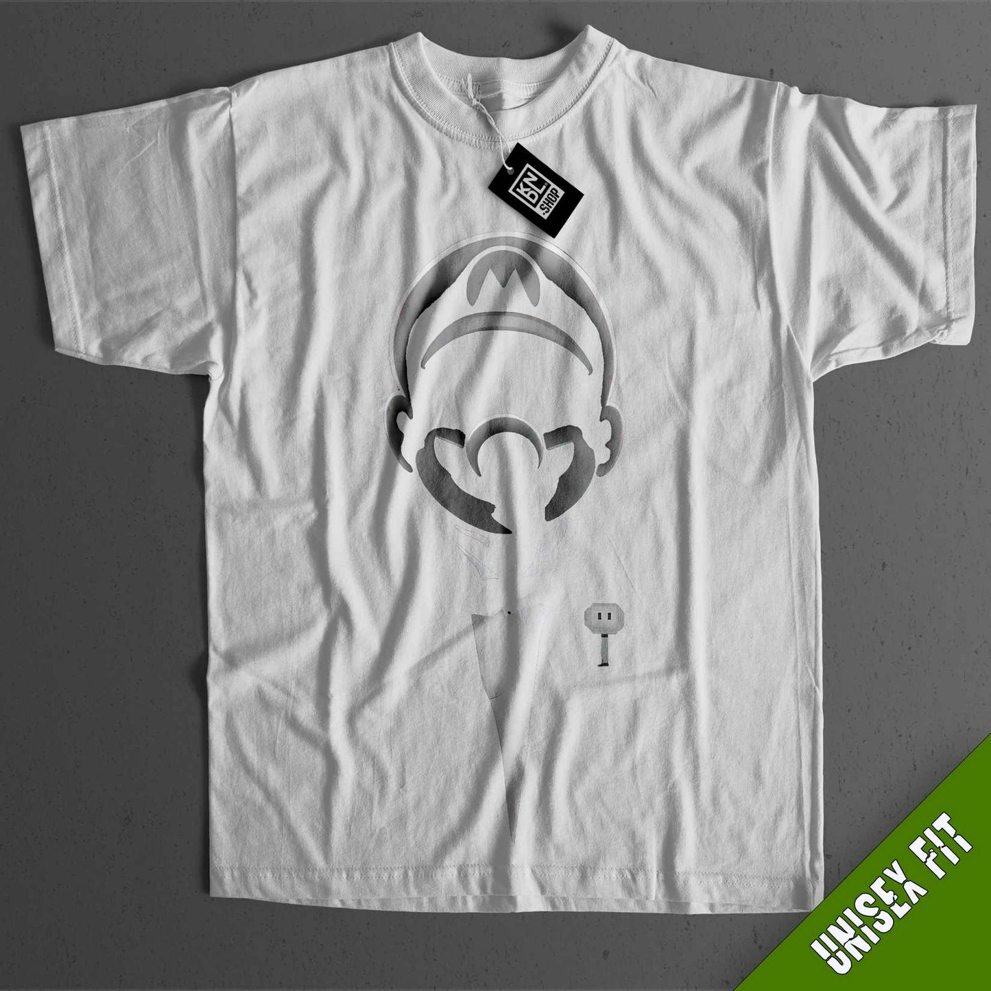a white t - shirt with a picture of a man's head on it