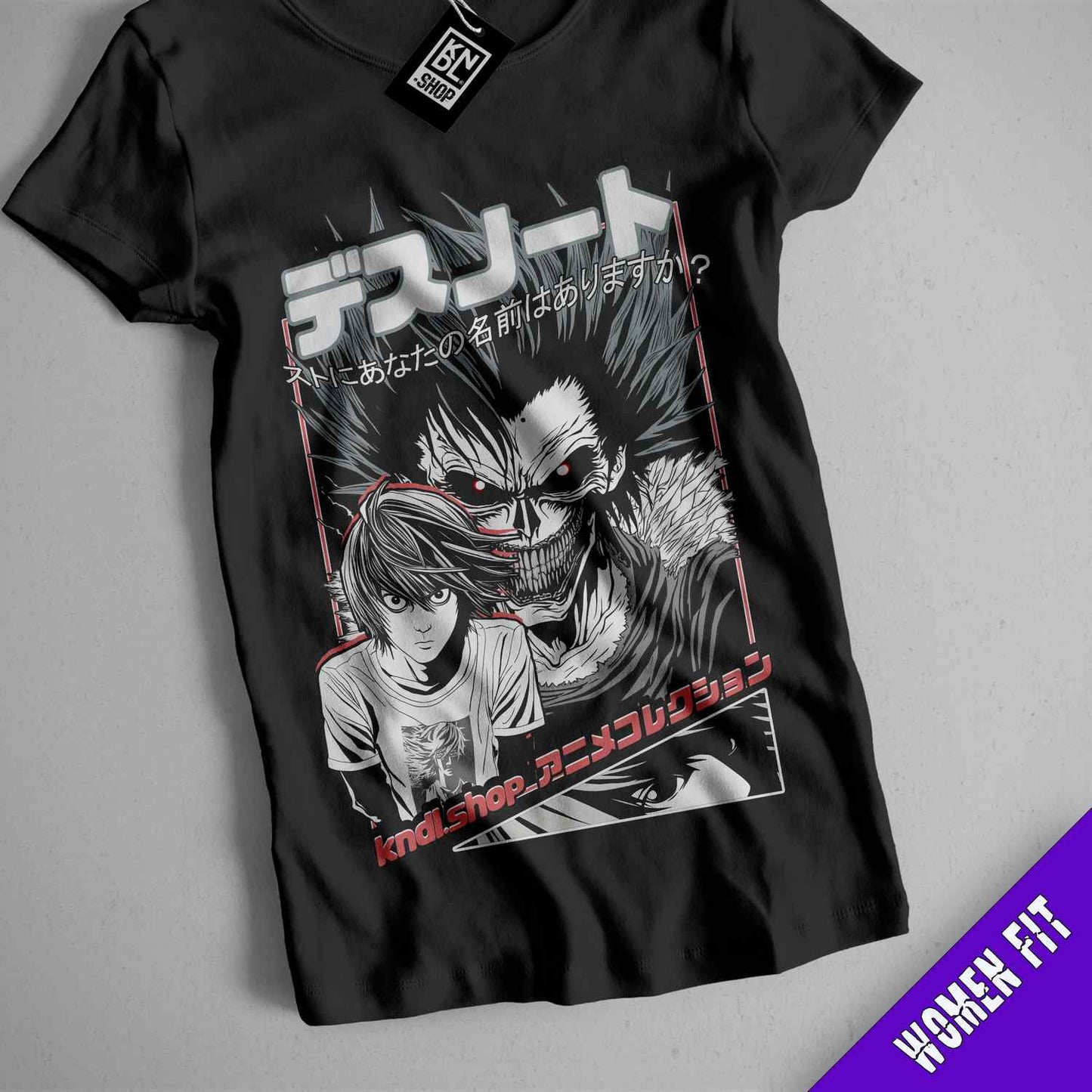 a black shirt with a picture of two people on it