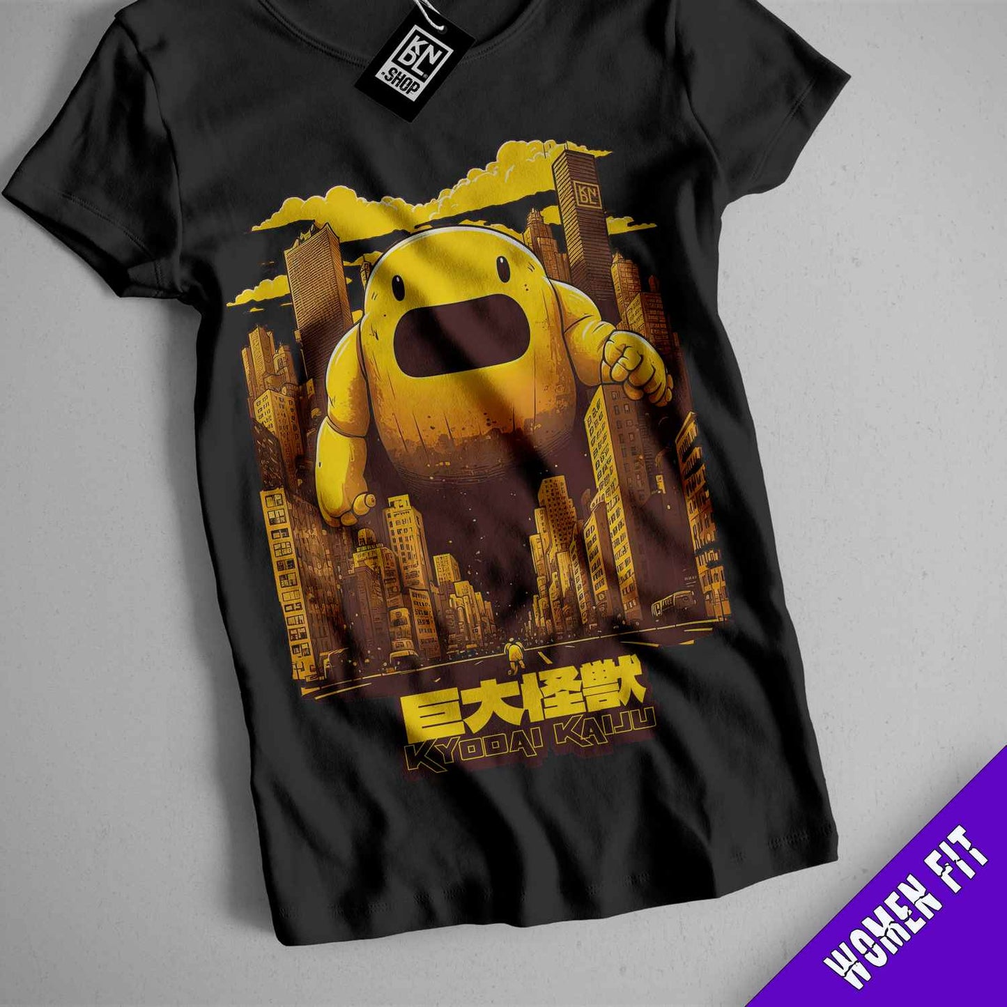 a t - shirt with a picture of a big hero in a city
