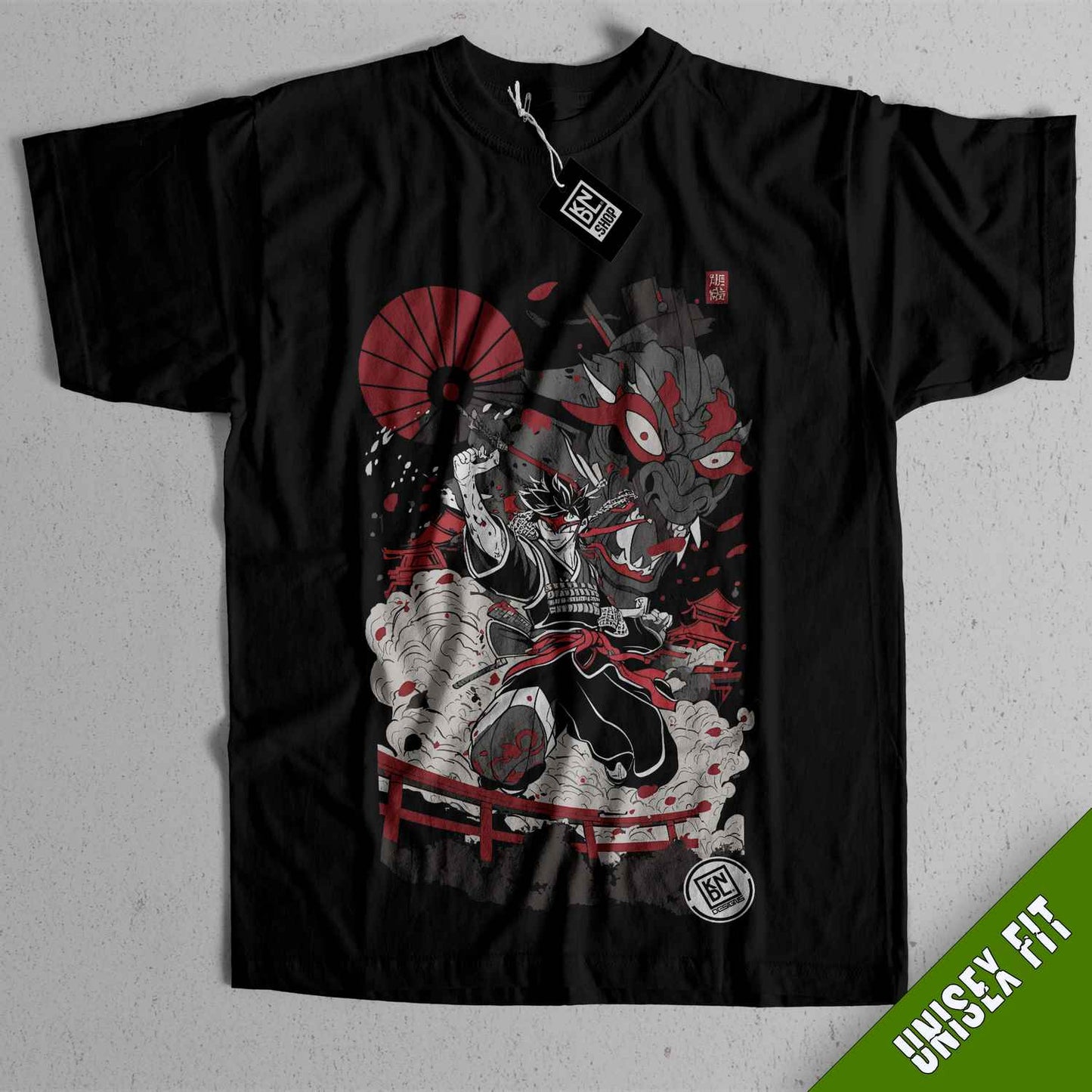 a black t - shirt with a picture of an anime character on it