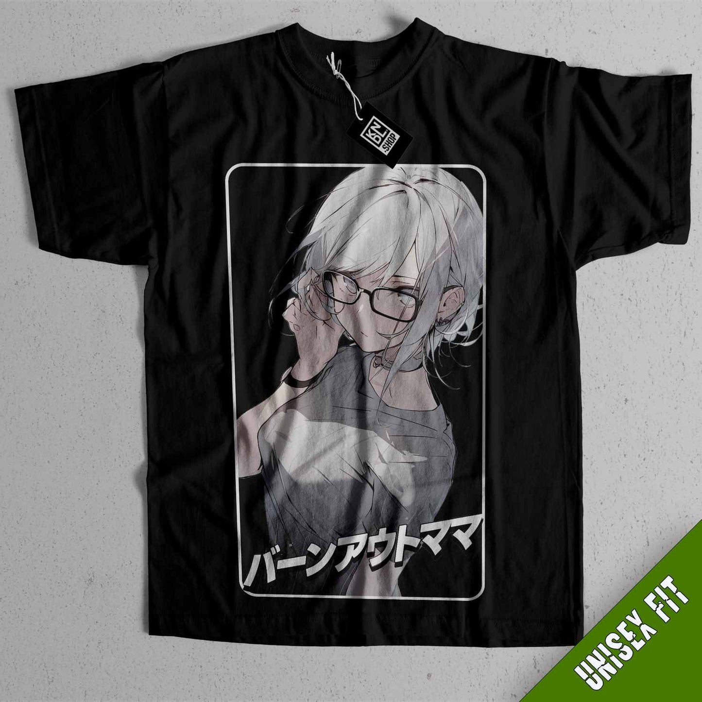 a black tshirt with a picture of an anime character on it