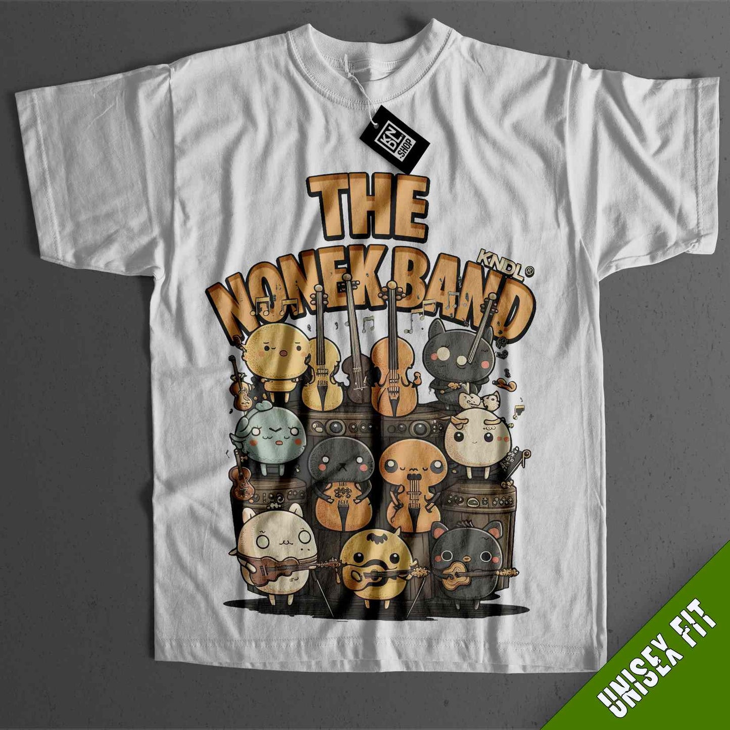 a t - shirt with a bunch of cartoon characters on it