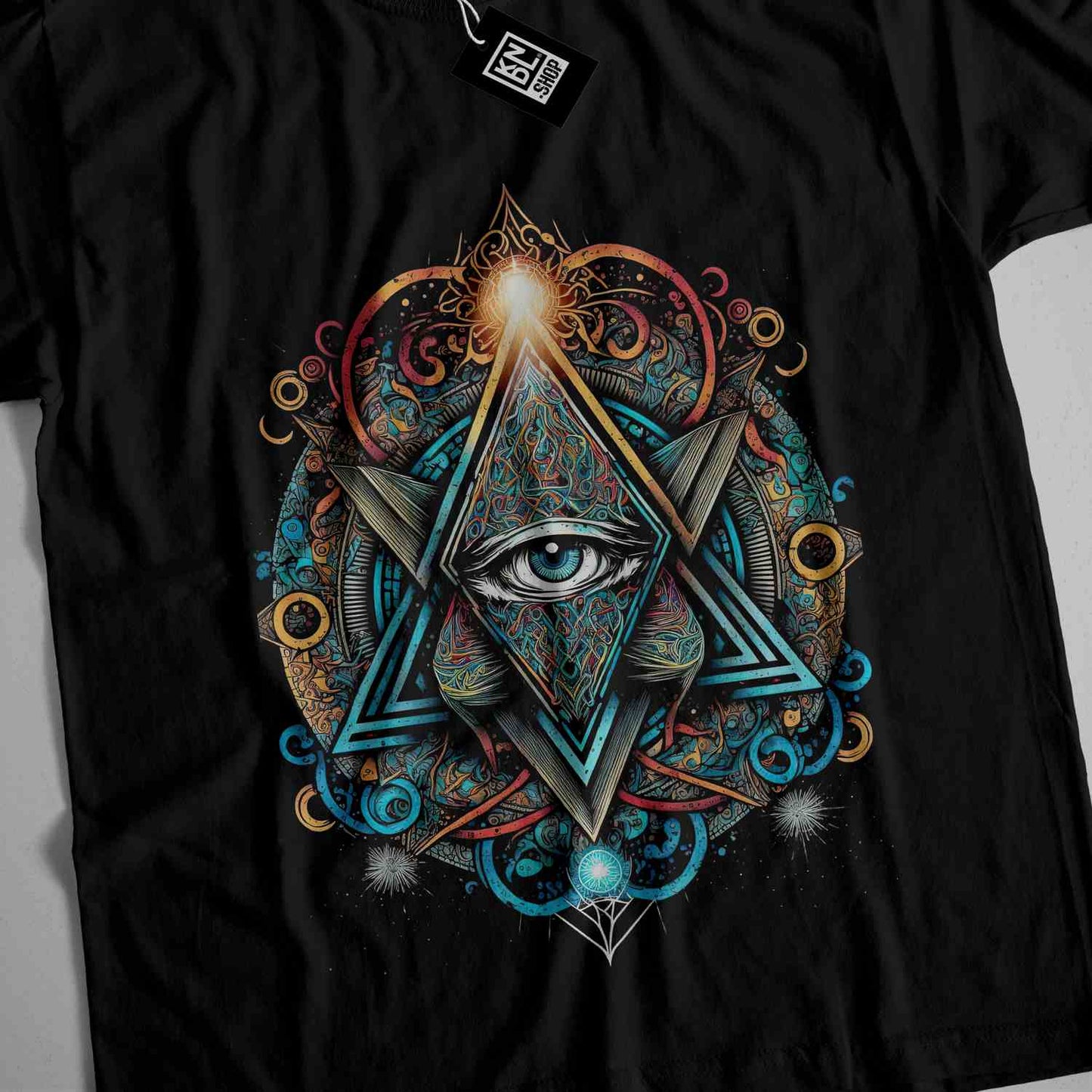 a t - shirt with an all seeing eye on it