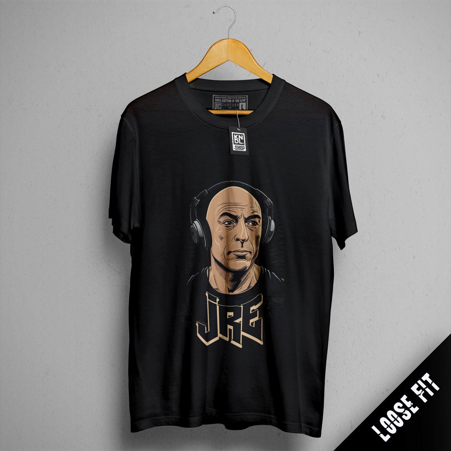 a t - shirt with a picture of a man wearing headphones