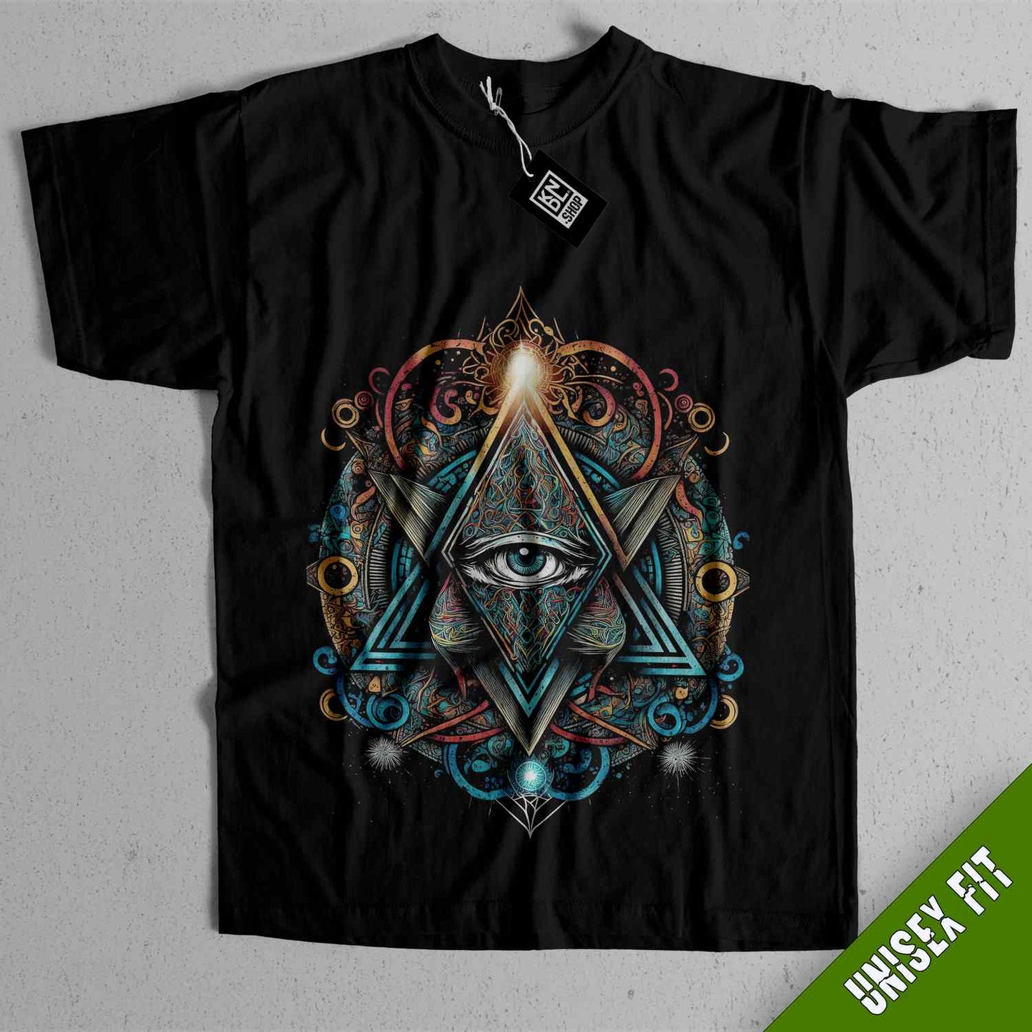 a t - shirt with an all seeing eye on it
