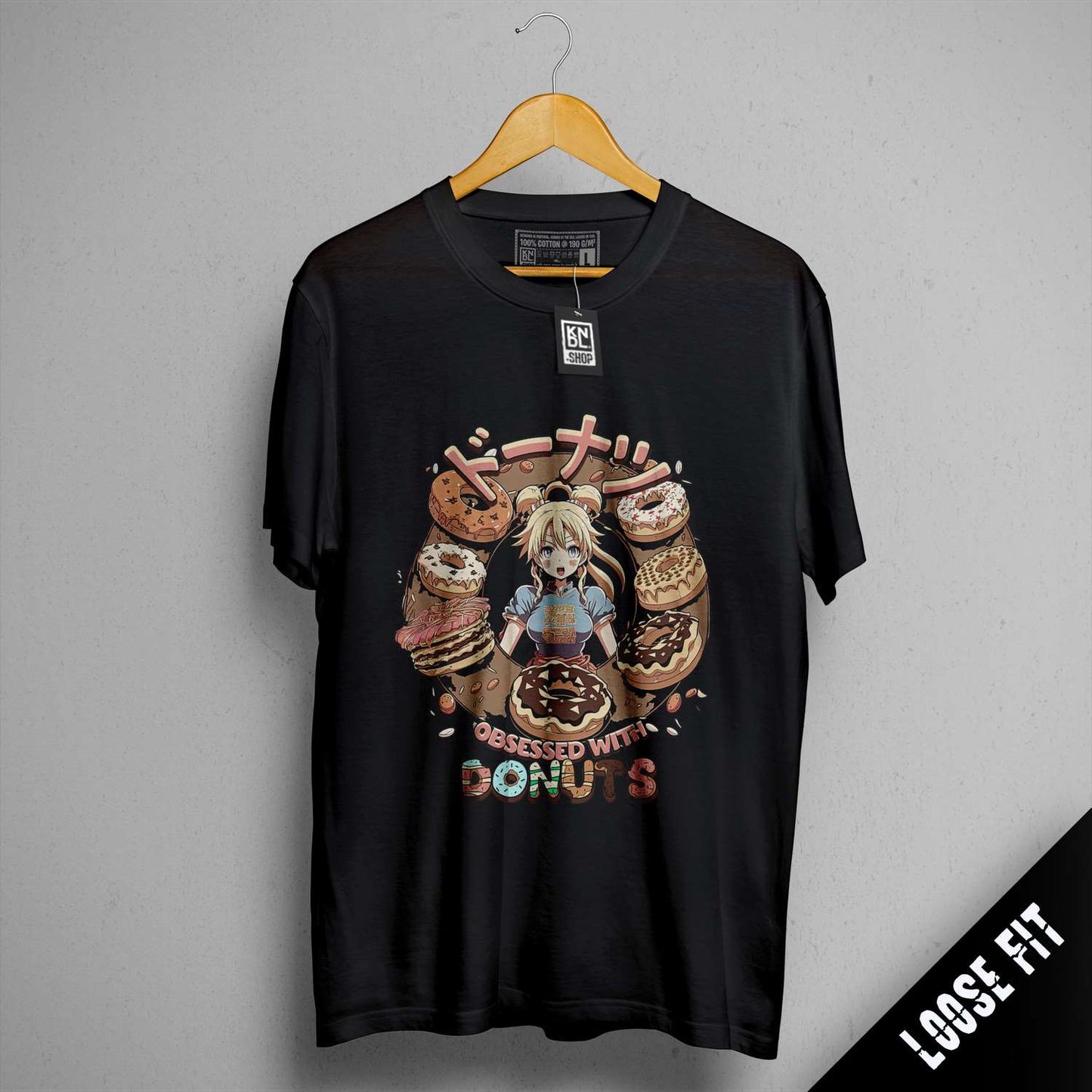 a black t - shirt with a picture of an anime character on it