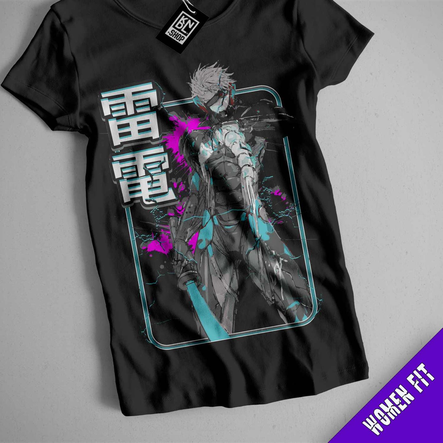 a black t - shirt with a picture of an anime character on it