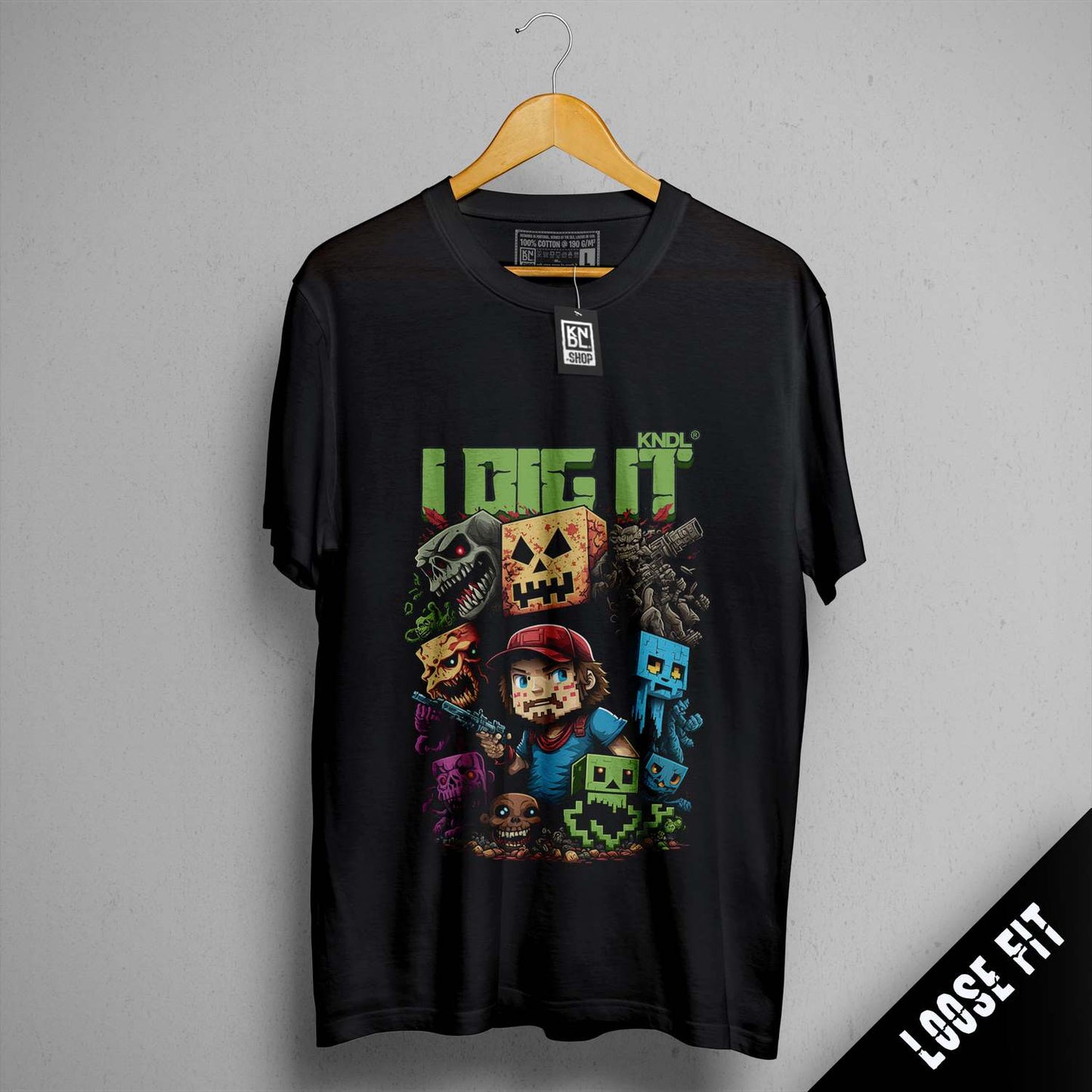 a t - shirt with a bunch of characters on it