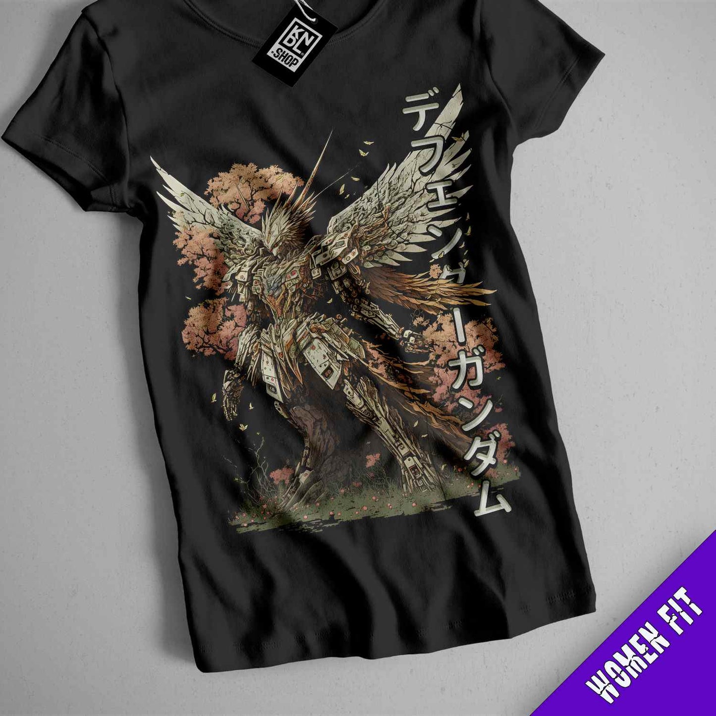 a black shirt with a picture of an angel on it