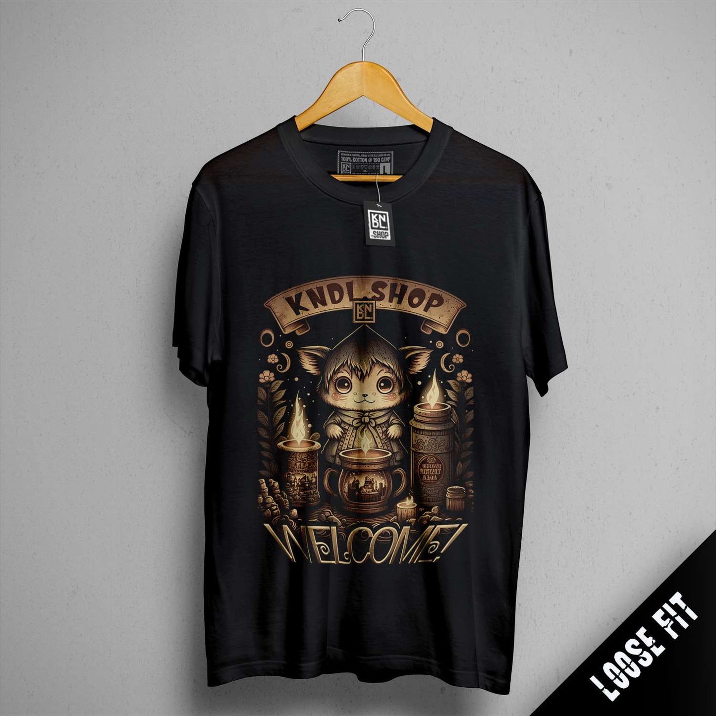 a black t - shirt with a picture of a baby groote holding a