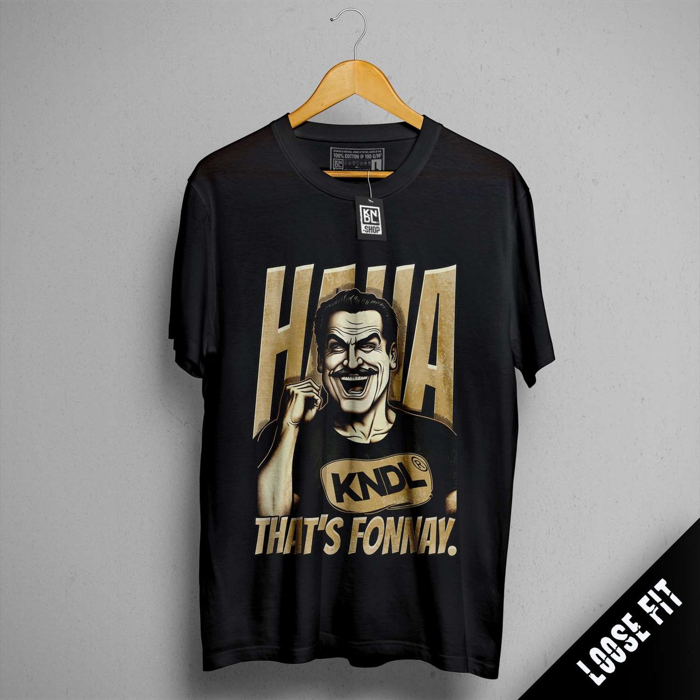 a black shirt with a picture of a clown on it