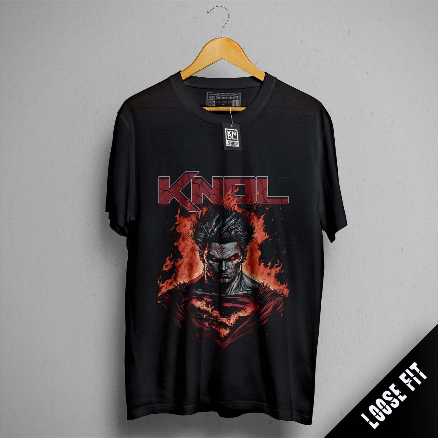a black t - shirt with a picture of a man on it