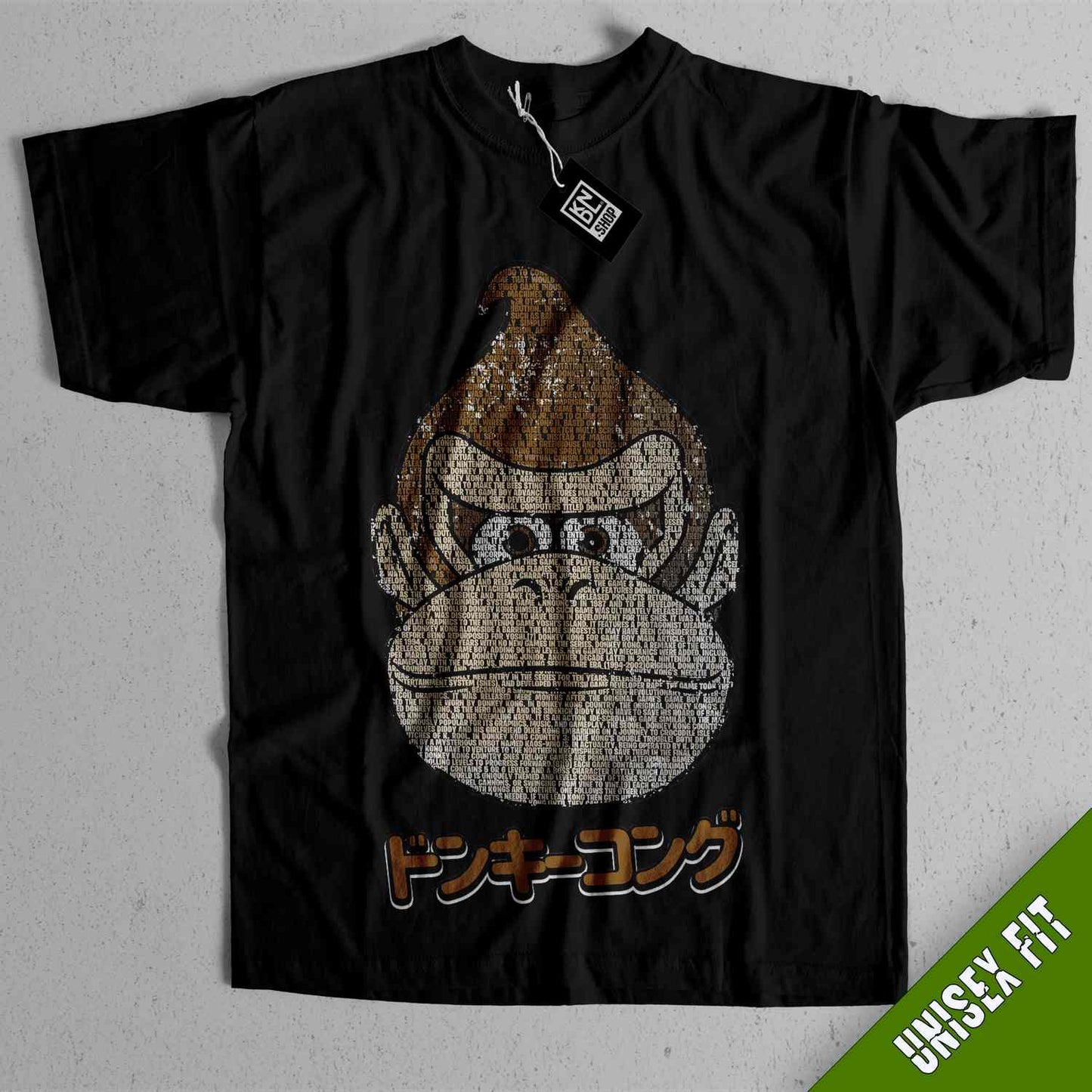 a black t - shirt with a monkey on it