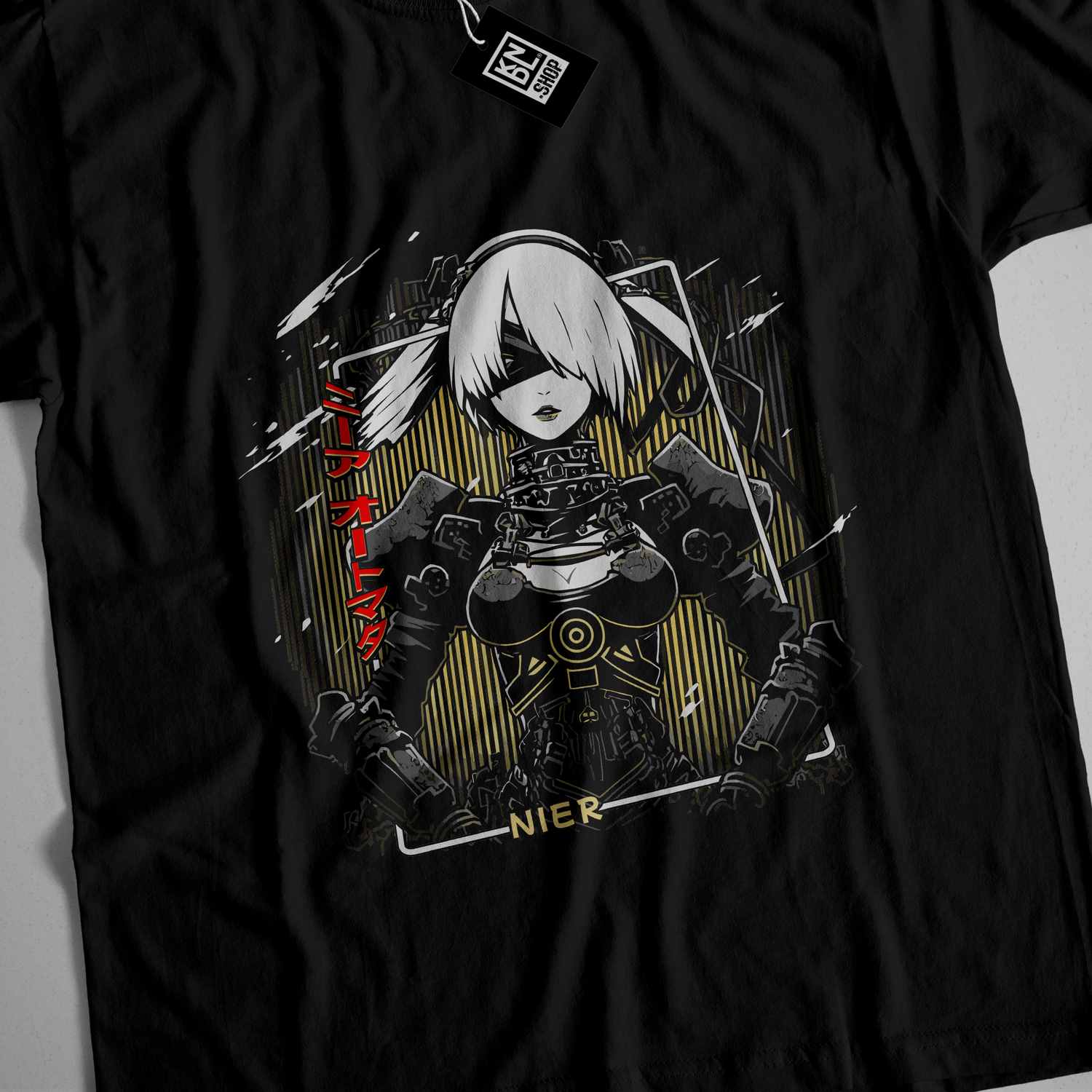 a black t - shirt with an anime character on it