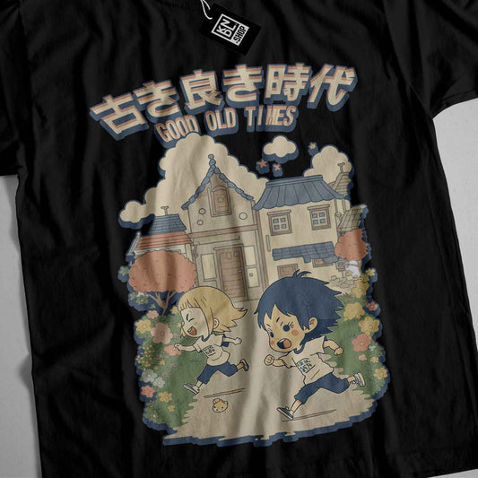a t - shirt with an image of a boy and a girl in front of