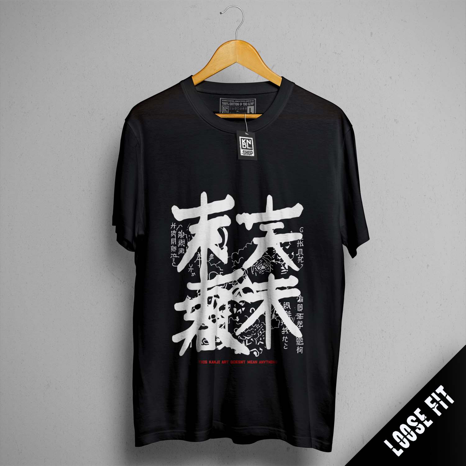 a black t - shirt with chinese characters on it