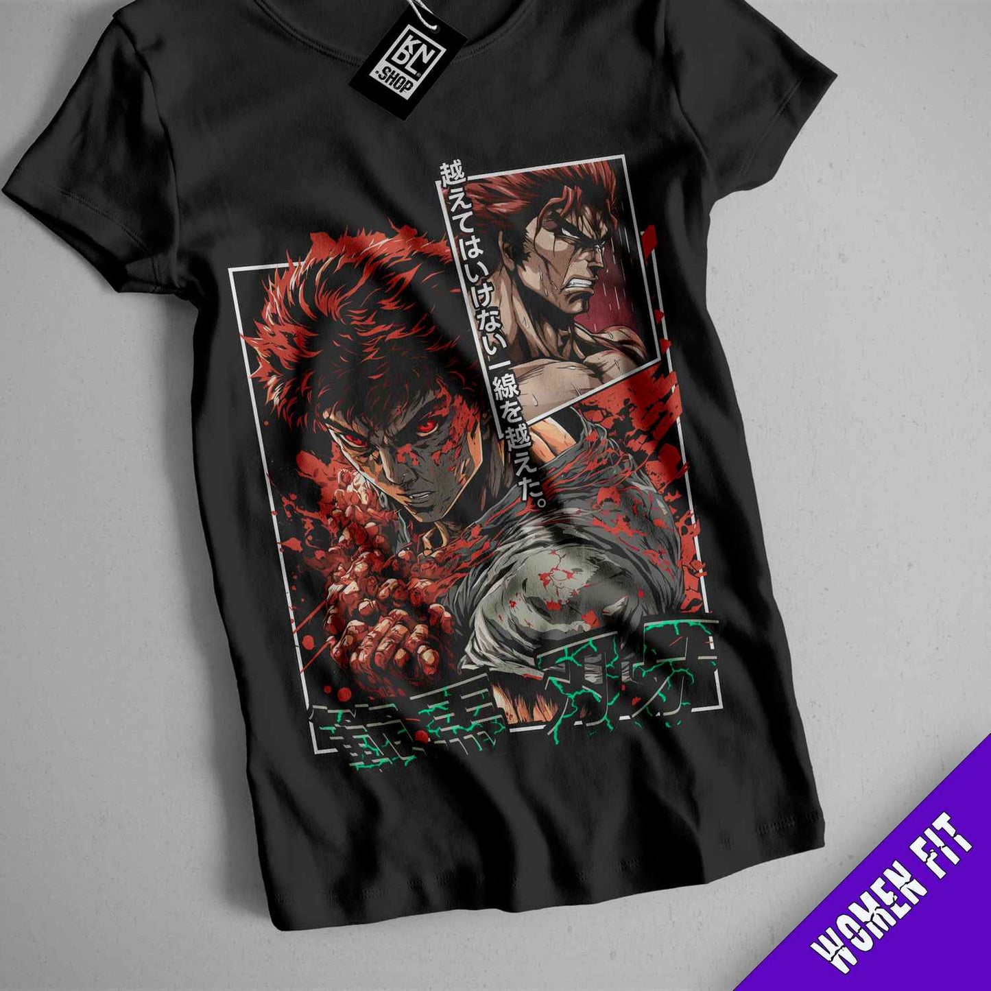 a t - shirt with a picture of two anime characters on it