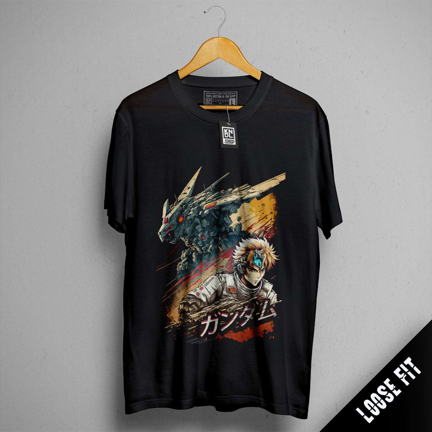 a black t - shirt with a picture of an anime character on it