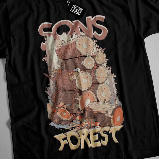 a black shirt with a picture of a forest