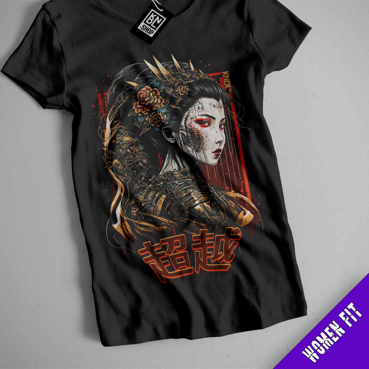 a t - shirt with an image of a woman wearing a mask